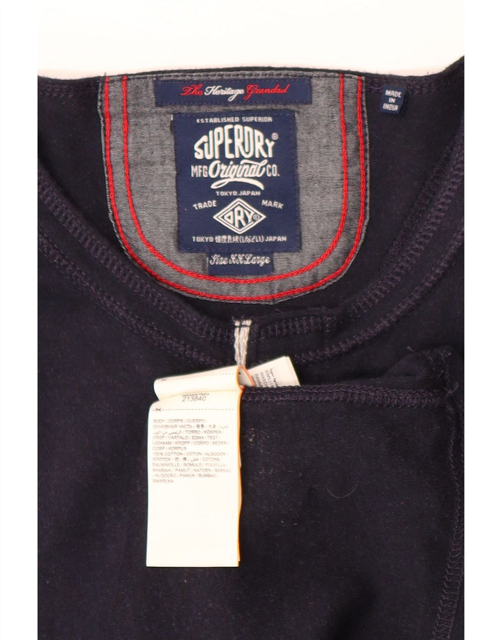 Ανδρικό τοπ SUPERDRY Μακρυμάνικο 2XL Navy Blue Βαμβακερό