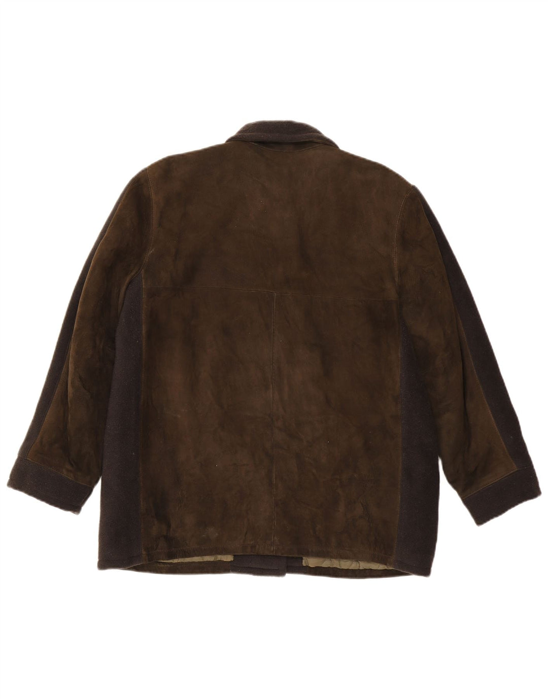 Vintage Γυναικείο Suede Jacket UK 16 Large Brown Colourblock