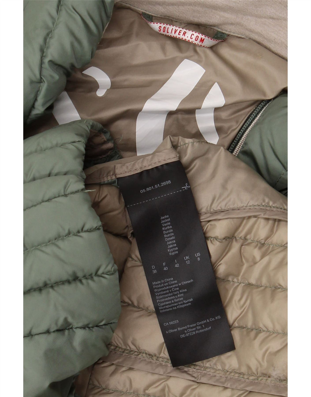 S.Oliver Γυναικείο μπουφάν με επένδυση UK 12 Μεσαίου πράσινου πολυεστέρα