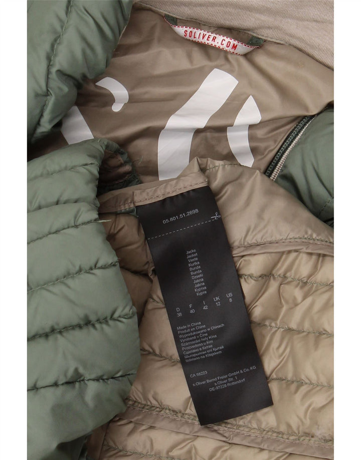 S.Oliver Γυναικείο μπουφάν με επένδυση UK 12 Μεσαίου πράσινου πολυεστέρα