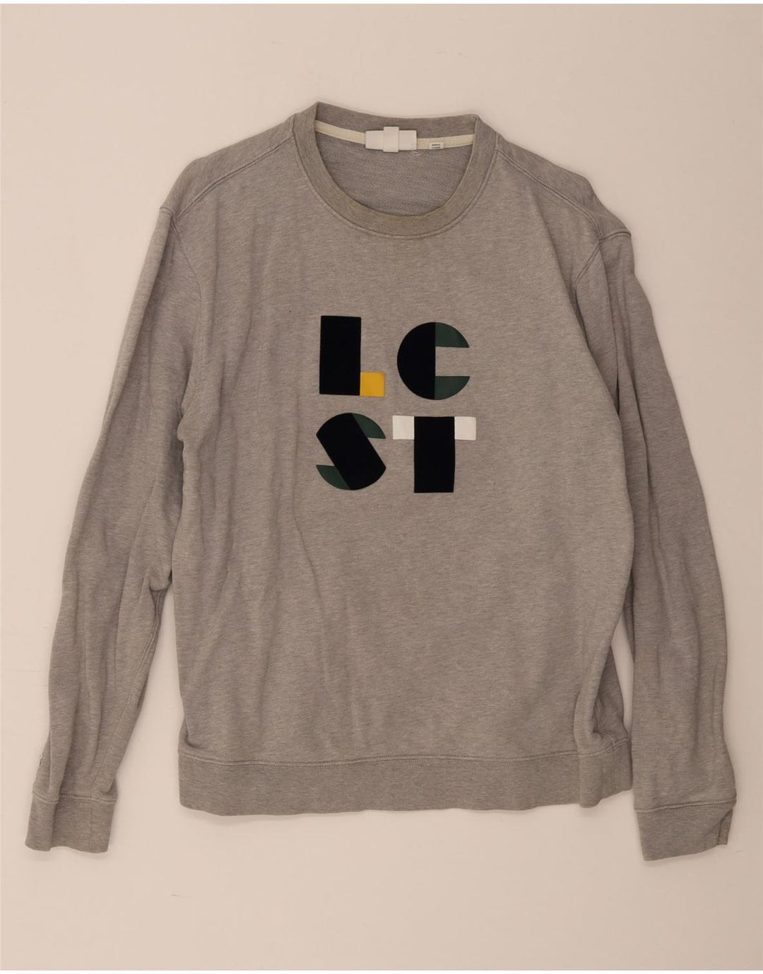 Ανδρικό γραφικό φούτερ Lacoste Jumper Size 5 Μεγάλο γκρι βαμβακερό