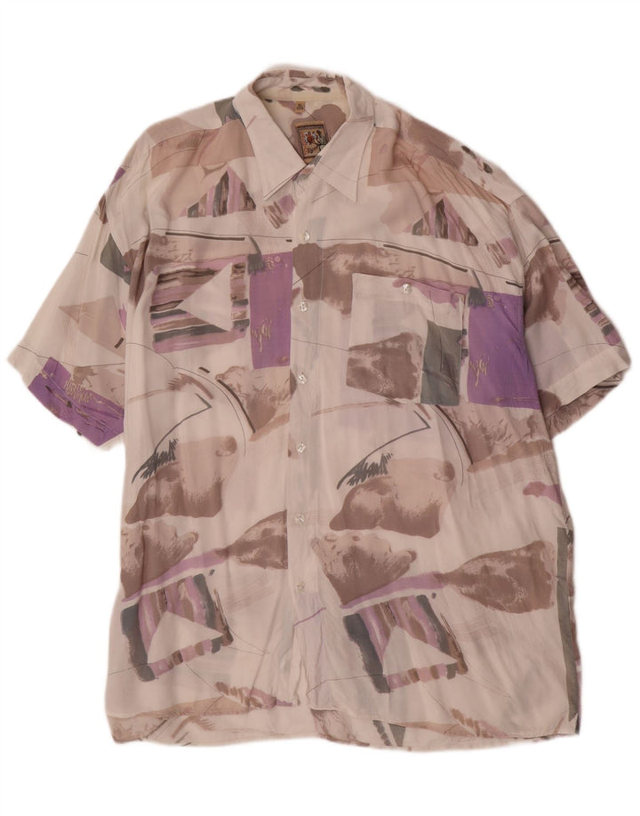 Ανδρικό πουκάμισο VINTAGE Abstract Pattern Μέγεθος 43/44 XL Πολύχρωμο