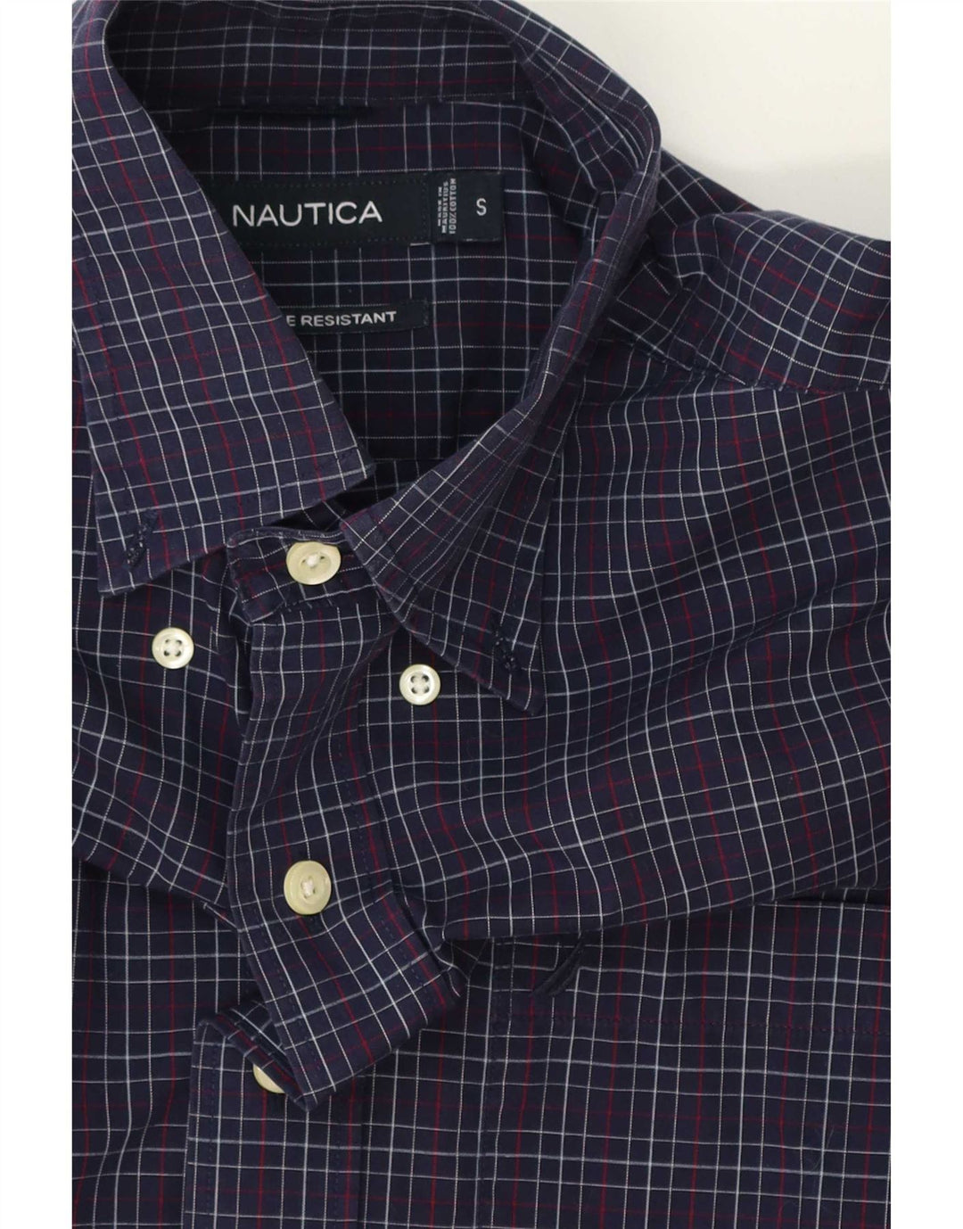 Ανδρικό πουκάμισο Nautica Small Navy Blue Check Cotton