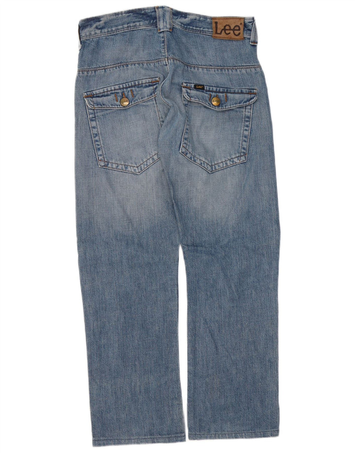Lee Mens Dillon Patch Straight Jeans W30 L29 Blue Cotton