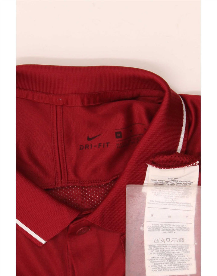 Ανδρικό μπλουζάκι πόλο Nike Dri Fit με μεσαίο μπορντό ριγέ πολυεστέρα