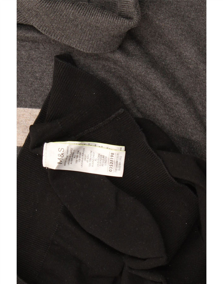 Marks & Spencer Ανδρικό πουλόβερ με ρολό λαιμόκοψη, μεγάλο μαύρο χρώμα