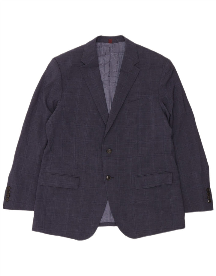 Marks & Spencer Ανδρικό μπουφάν σακάκι με 2 κουμπιά UK 42 XL Navy Blue Check
