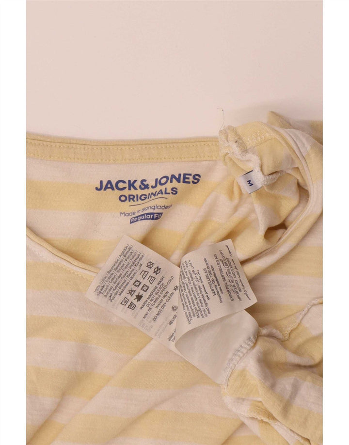 Jack & Jones Ανδρικό T-Shirt Μπλουζάκι από μεσαίο κίτρινο βαμβακερό ριγέ