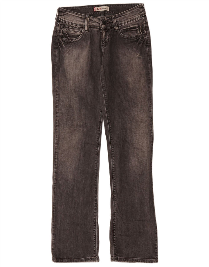 Levi's Womens 570 Straight Jeans W28 L31 Γκρι βαμβακερό