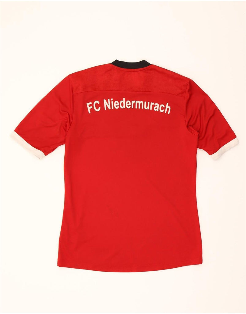 ADIDAS Mens Graphic Football Shirt Medium Red Colourblock Polyester Vintage Adidas and Second-Hand Adidas from Messina Hembry 