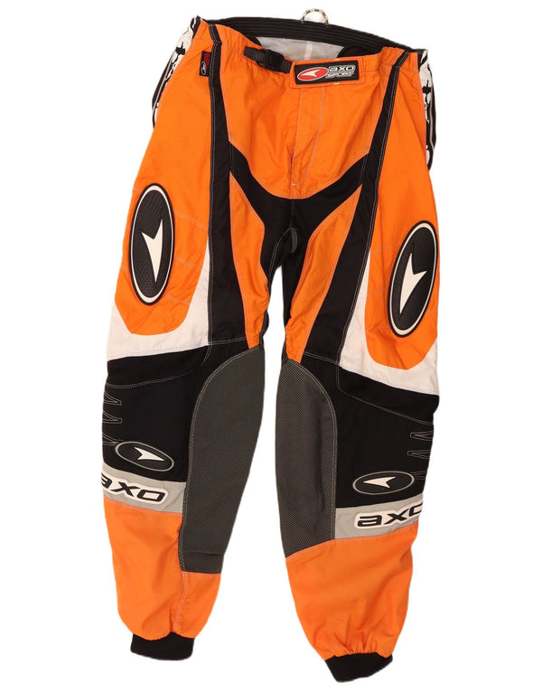 Ανδρικό γραφικό παντελόνι Moto Racer AXO 54 2XL W38 L30 Πορτοκαλί Colourblock