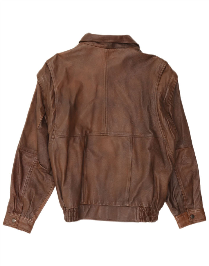 Vintage Ανδρικό Δερμάτινο Μπουφάν UK 38 Μεσαίο Καφέ Δερμάτινο Ρετρό