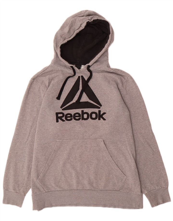 Ανδρικό Reebok Graphic Hoodie Jumper μεγάλο γκρι βαμβακερό