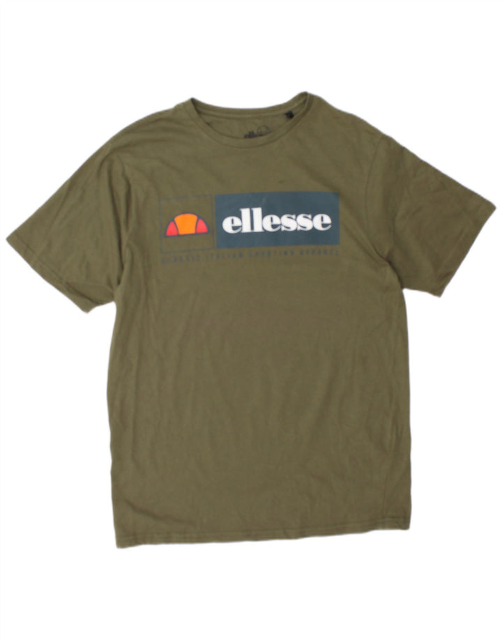 Ανδρικό γραφικό T-Shirt Ellesse Top Large Khaki Βαμβακερό
