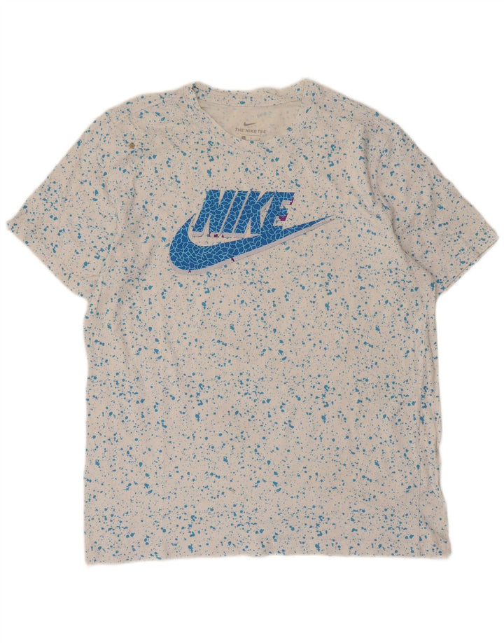Ανδρικό γραφικό μπλουζάκι Nike με μεγάλο λευκό βαμβακερό μπλουζάκι