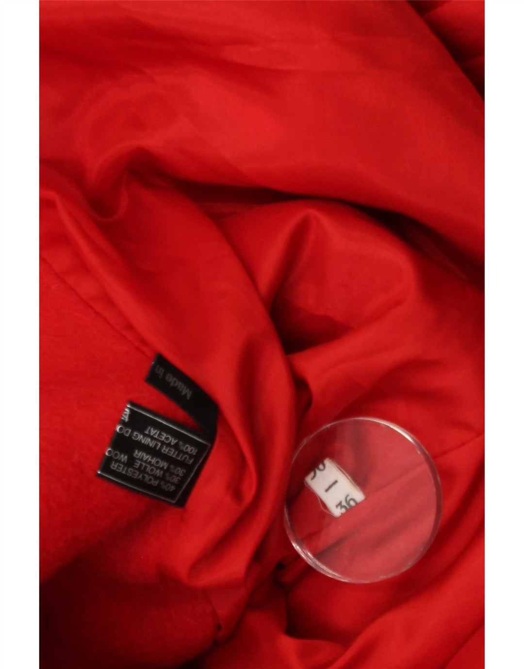 Vintage Γυναικείο Στρατιωτικό Παλτό EU 36 Small Red Polyester
