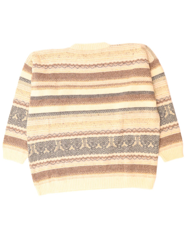 ST. BERNARD Ανδρικό πουλόβερ με λαιμόκοψη 44/46 XL Beige Fair Isle