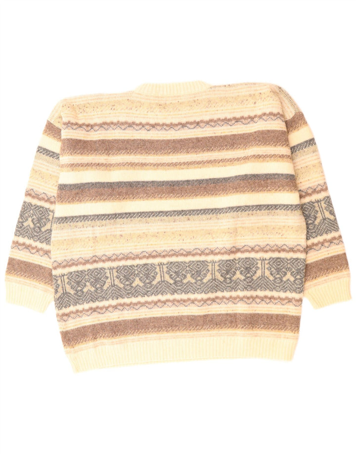 ST. BERNARD Ανδρικό πουλόβερ με λαιμόκοψη 44/46 XL Beige Fair Isle