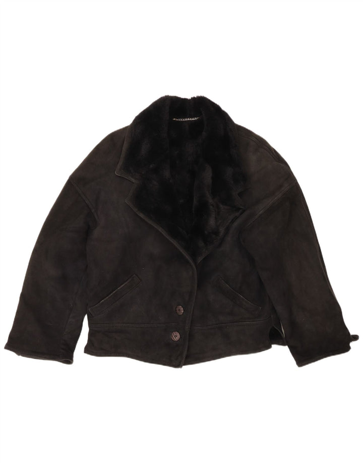 Γυναικείο Shearling Jacket VINTAGE Loose Fit IT 44 Medium Black Shearling