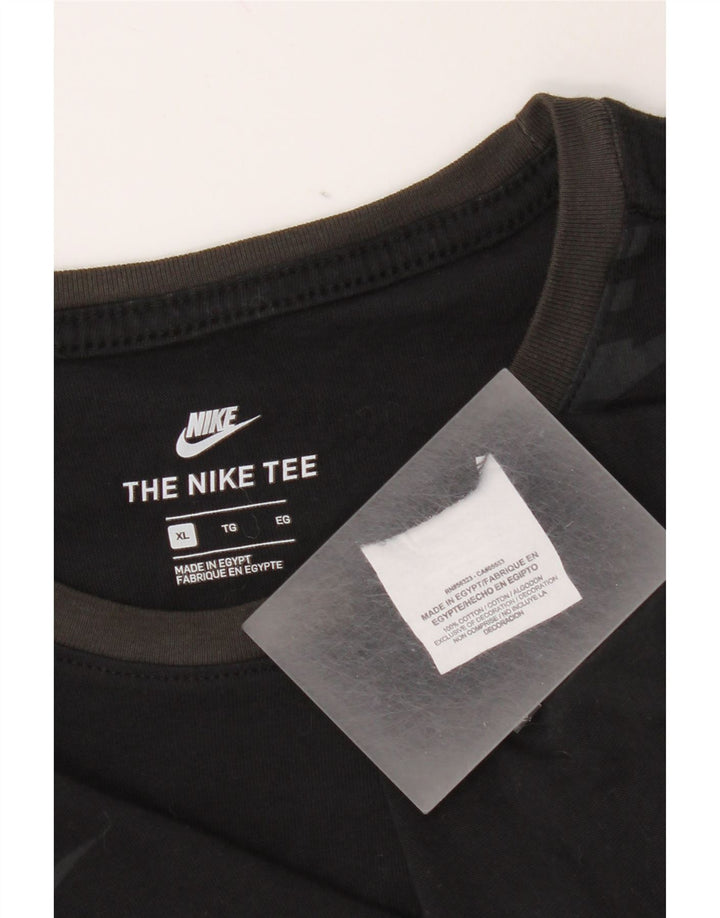 Ανδρικό γραφικό τοπ Nike μακρυμάνικο XL μαύρο βαμβακερό