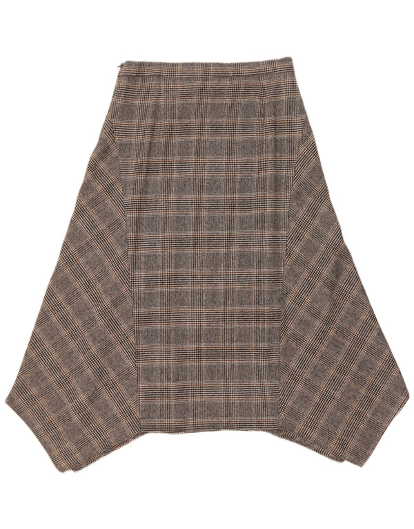 Massimo Dutti Γυναικεία ασύμμετρη φούστα EU 40 Medium W30 Grey Check Wool