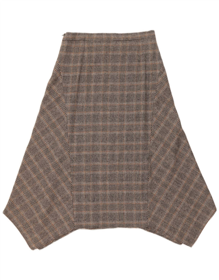 Massimo Dutti Γυναικεία ασύμμετρη φούστα EU 40 Medium W30 Grey Check Wool