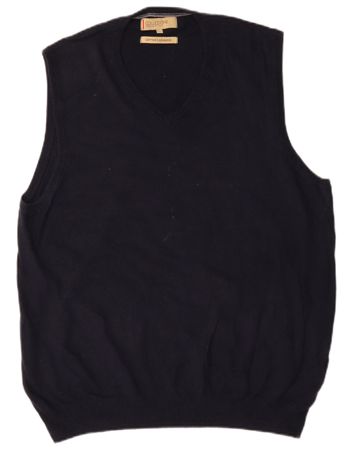 Marks & Spencer Ανδρικό γιλέκο Tank Top Large Navy Blue Cotton