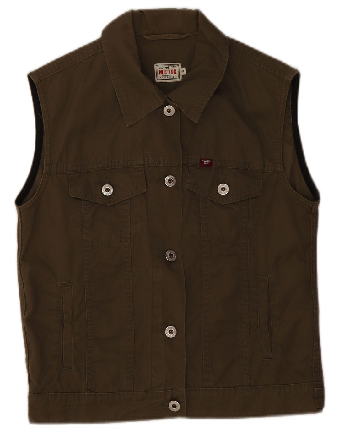 Mustang γυναικείο τζιν Gilet UK 12 μεσαίο χακί βαμβάκι