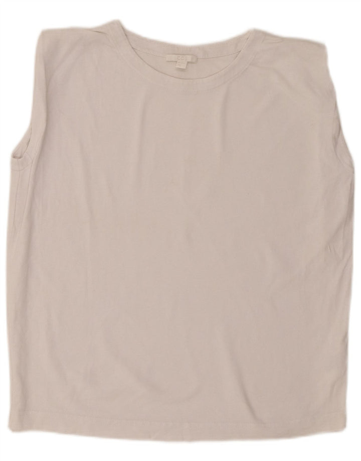 Cos Γυναικείο Γιλέκο Oversized Top UK 6 XS Λευκό βαμβακερό
