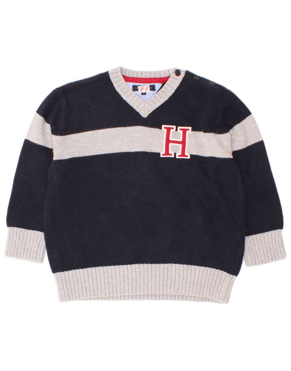 Πουλόβερ Tommy Hilfiger Baby Boys με V λαιμόκοψη 18-24 μηνών Navy Blue