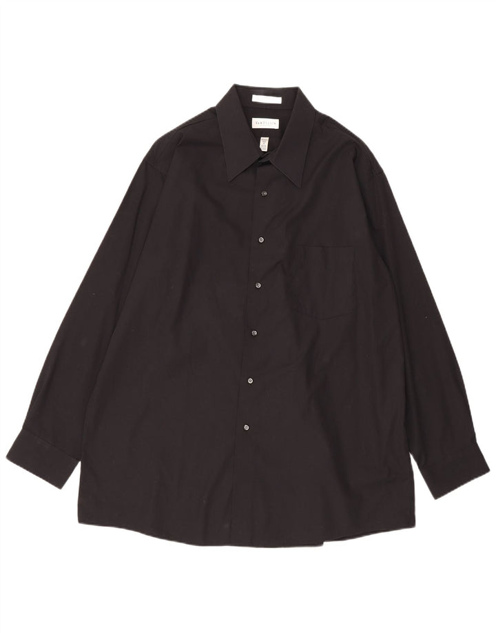 Ανδρικό πουκάμισο Van Heusen 17 XL Μαύρο βαμβακερό