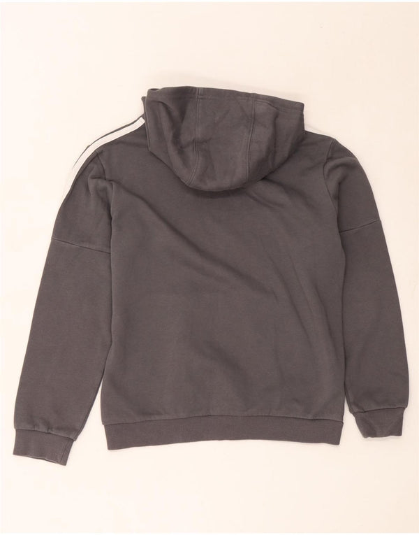 Adidas Boys Three Stripes Graphic Hoodie Jumper 11-12 ετών Γκρι βαμβακερό