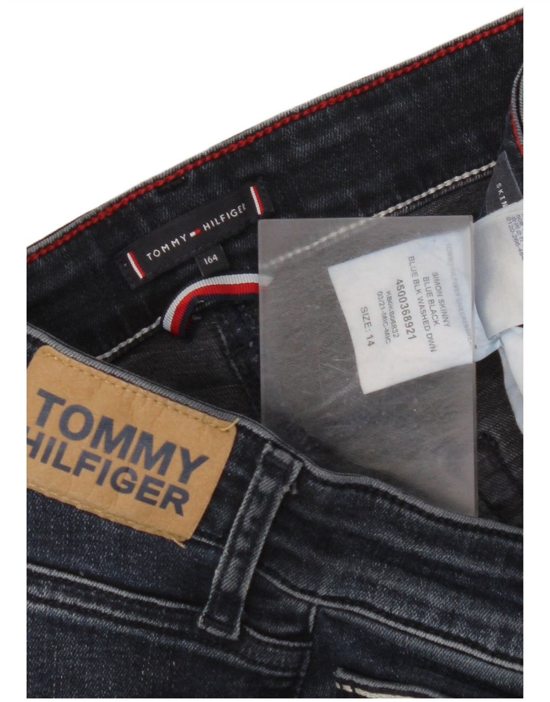 TOMMY HILFIGER Αγόρια Skinny Jeans 13-14 ετών W28 L29 Navy Blue Cotton