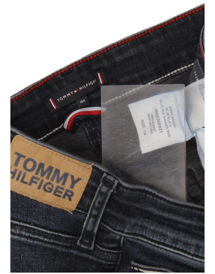 TOMMY HILFIGER Αγόρια Skinny Jeans 13-14 ετών W28 L29 Navy Blue Cotton