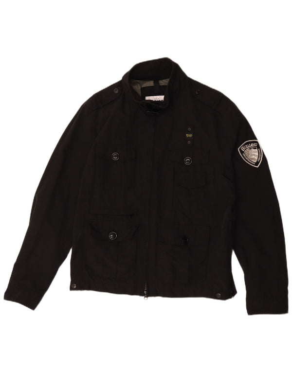 Blauer Mens Military Utility Jacket UK 42 XL Μαύρο βαμβακερό