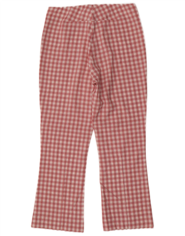 Zara Γυναικείο ίσιο κομμένο παντελόνι Medium W28 L25 Pink Check
