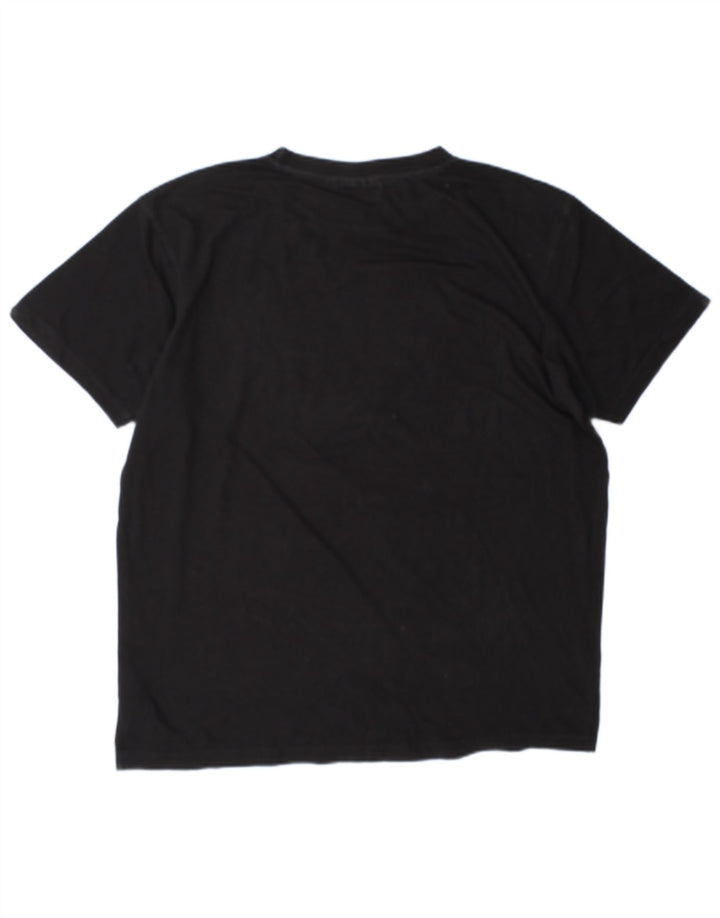 Ανδρικό γραφικό T-Shirt Fila Top μεγάλο μαύρο βαμβακερό