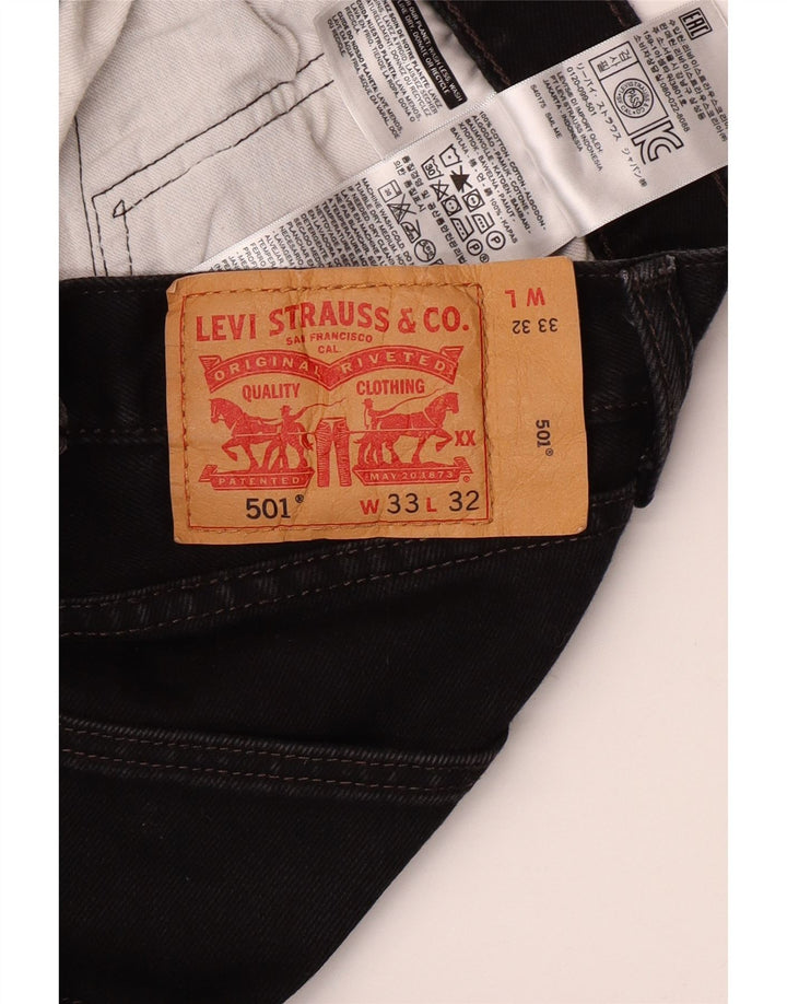 LEVI'S Ανδρικό τζιν 501 ίσιο W33 L32 Μαύρο βαμβακερό