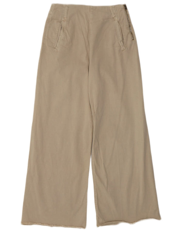 Zara Γυναικείο Ψηλόμεσο Φαρδύ παντελόνι EU 34 2XS W24 L26 Μπεζ