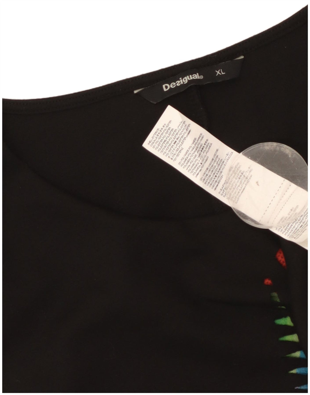 Γυναικείο φόρεμα Desigual Graphic Sheath UK 18 XL Μαύρο γεωμετρικό πολυεστέρα