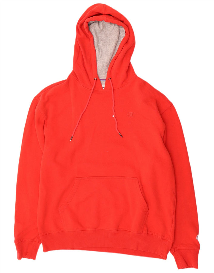 Champion Mens Hoodie Jumper Μεγάλο κόκκινο βαμβακερό