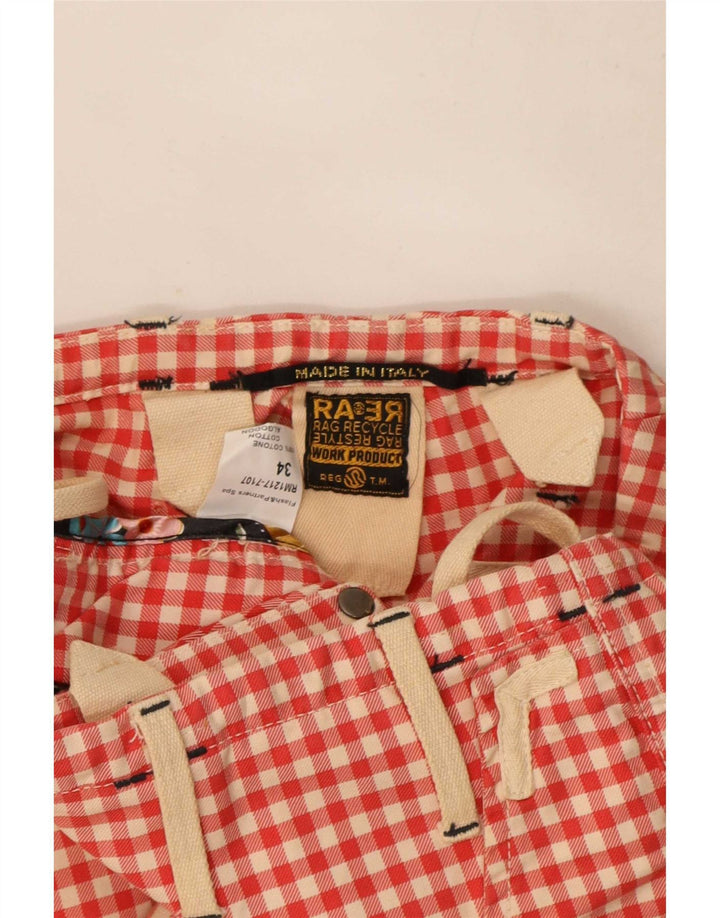 Vintage Ανδρικό σορτς Cargo W34 Μεγάλο κόκκινο βαμβακερό Gingham
