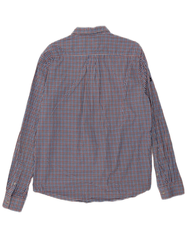 Ανδρικό πουκάμισο με κανονική εφαρμογή Superdry XL Blue Gingham Cotton