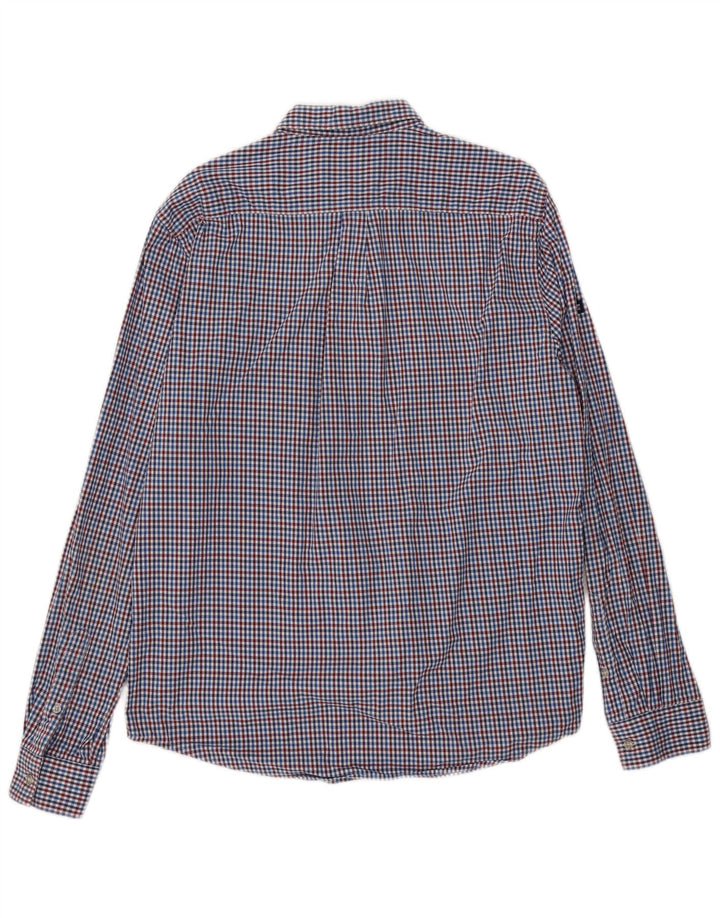 Ανδρικό πουκάμισο με κανονική εφαρμογή Superdry XL Blue Gingham Cotton