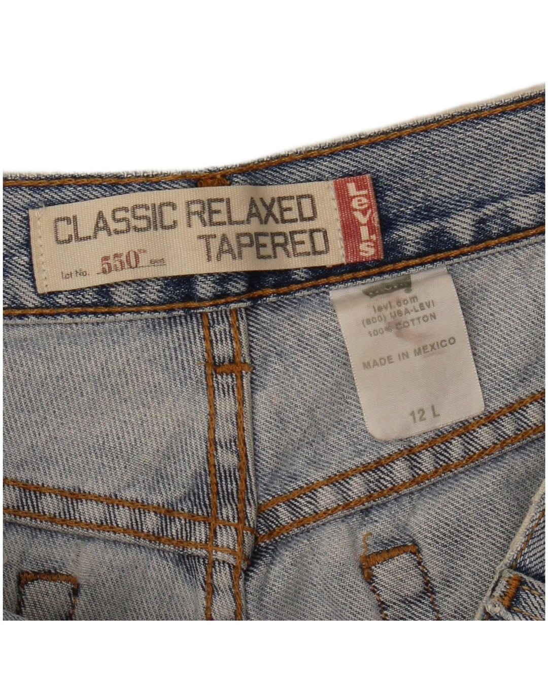 LEVI'S Womens 550 distressed τζιν σορτς US 12 Large W30 Blue
