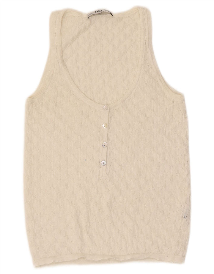 Zara Γυναικείο Γιλέκο Τοπ UK 8 Small Beige