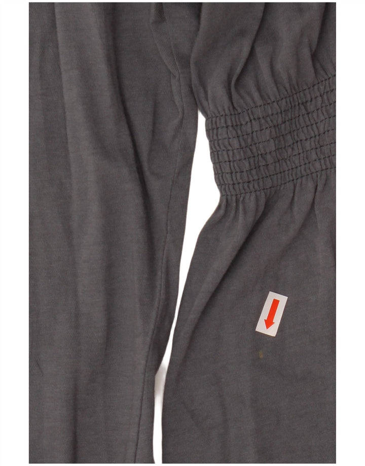 ZARA Γυναικεία μπλούζα Trafaluc 3/4 μανίκια τοπ UK 12 μεσαία γκρι βαμβακερή