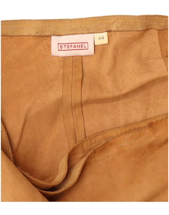 Stefanel Γυναικεία Suede Wrap Φούστα IT 44 Medium W28 Καφέ Δερμάτινο