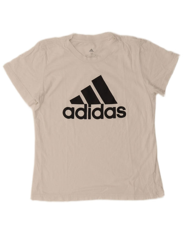 Γυναικείο γραφικό T-Shirt Adidas Top UK 12/14 Medium White