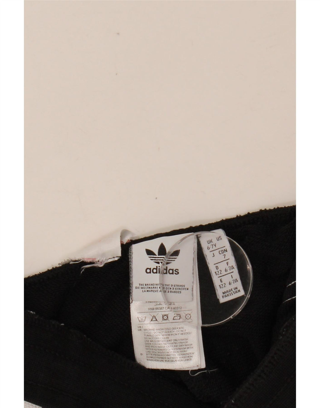 ADIDAS Boys Tracksuit Trousers Joggers 6-7 ετών Μαύρο Βαμβακερό